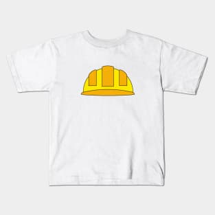 Yellow Hard Hat Cartoon Kids T-Shirt
